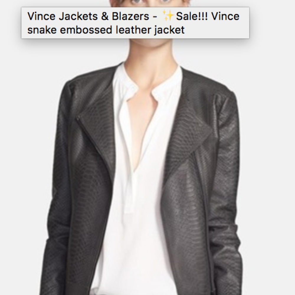 Vince Snake Embossed Leather Jacket